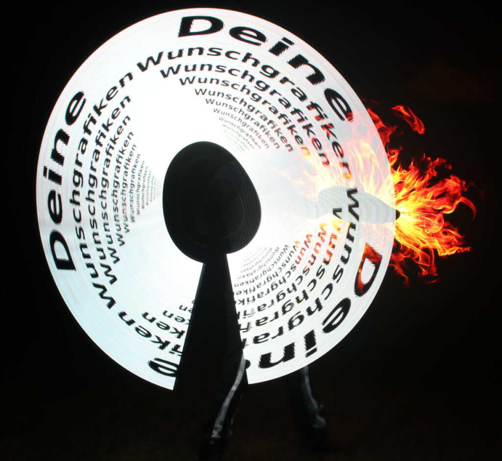 Feuershow mit Logo